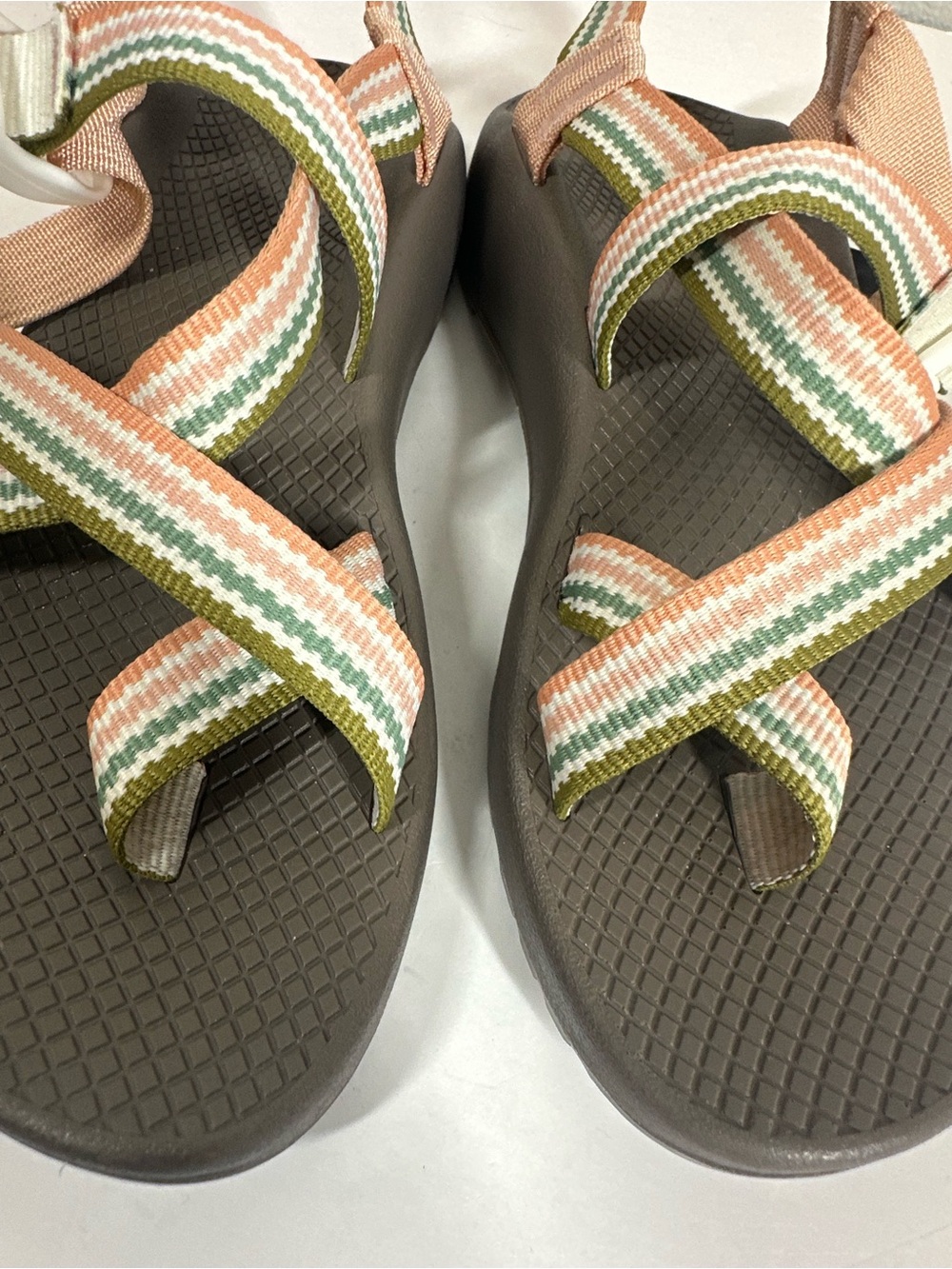 Chaco Z1 Women's Strappy Sandals in Apricot, Cream & Green - Picture 6 of 6